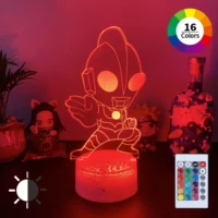 led japanese super cute man acrylic figure lamp kid child gift night lights with remote control for home room decor