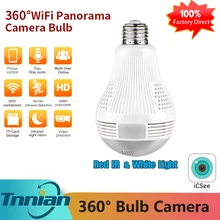 Mini IP Camera 360 Degree LED Light 1080P Wireless Panoramic Home Security Security WiFi CCTV Fisheye Bulb Lamp Two Ways Audio