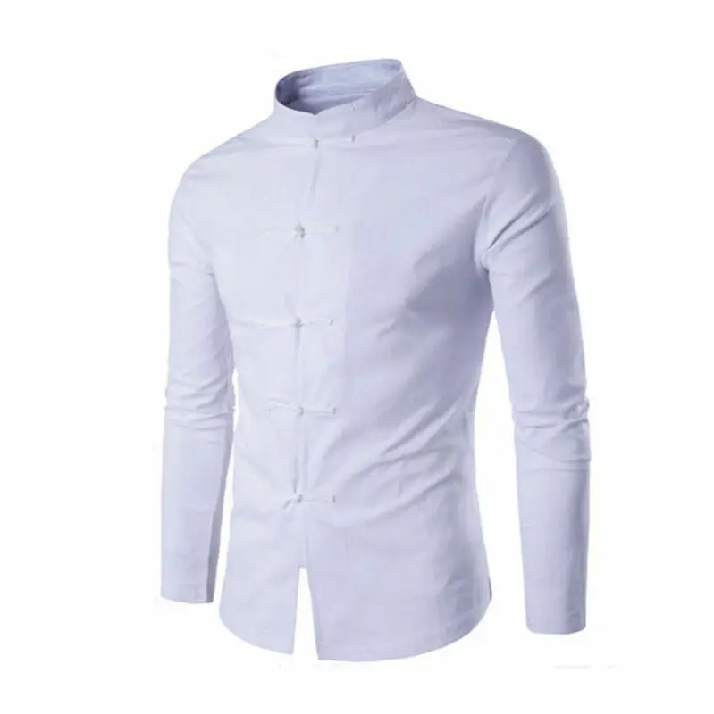 Мужской костюм Тан в китайском стиле Повседневная рубашка с воротником