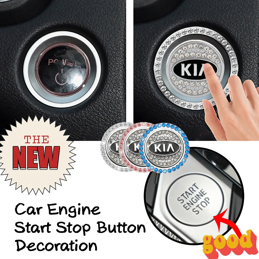 

Shining Car Engine Start Stop Button Crystal Decoration Ring Stickers For KIA Cerato Sportage R K2 K3 K5 RIO 3 4 Sorento