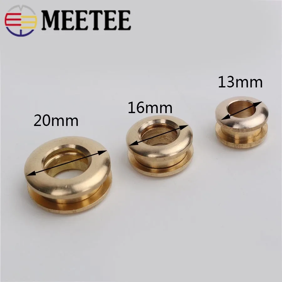 brass 10 шт., высокое качество, твердая латунь, круглые винтовые люверсы, модные сумки, металлические пряжки, аксессуары для багажа, сделай сам, кожа, ремесло - Цвет: brass