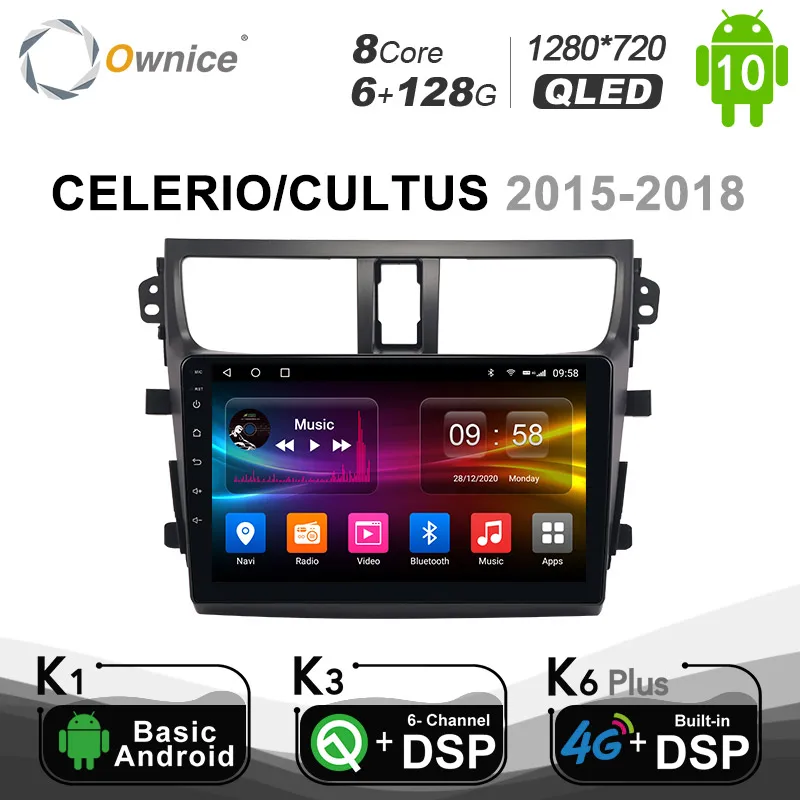 6 + 128G Ownice Android 10 0 для Suzuki CELERIO/Culture 2015 - 2018 автомобильное радио мультимедиа 1280*720 4G LTE