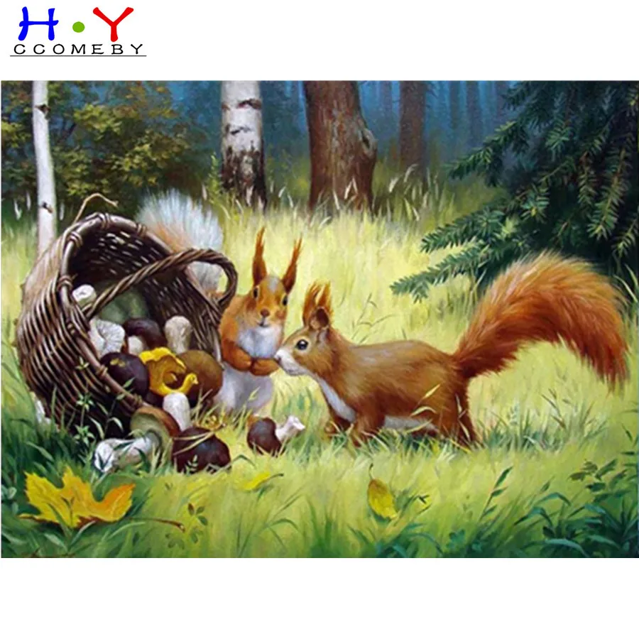 

5D Diamond Painting Animals Squirrel Diamond Embroidery Full Square Diamond Mosaic Cross Stitch Landscape Home Decor