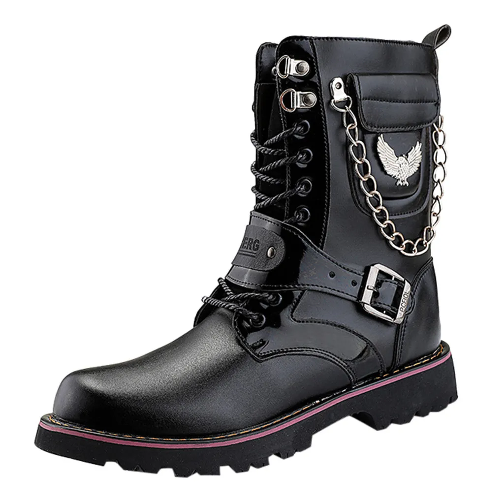 SAGACE/благородный джентльмен Мужские ботинки с металлической цепочкой теплые