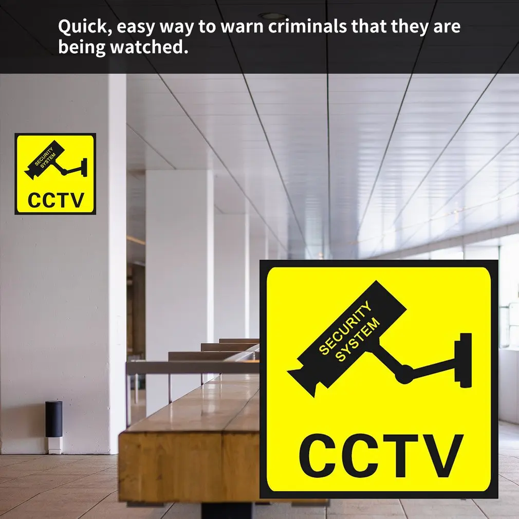 Квадратный CCTV камеры видеонаблюдения 24 часа монитор Камера Предупреждение