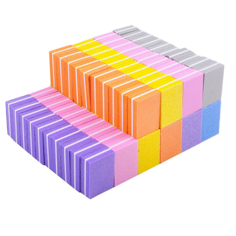 Nail File Blocks Colorful Nail Art Sanding File Buffer Block Sponge Nail Polish Sanding Buffer Strips Polishing Manicure Tools