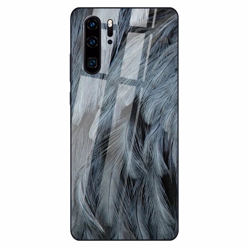 Чехол из закаленного стекла для huawei P30 P20 Lite mate 20 Lite перо черный чехол s для huawei Honor 9 10 Lite 8X MAX P Smart Z Nova 3