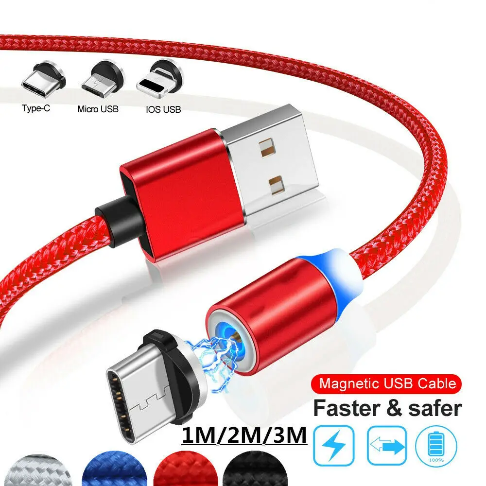 1 3 м Магнитный Micro usb type C зарядный кабель зарядного устройства для IOS iPhone Android