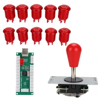 new cy 822c diy arcade game us buttons joystick rocker controller kit without light for rapsberry pipc red