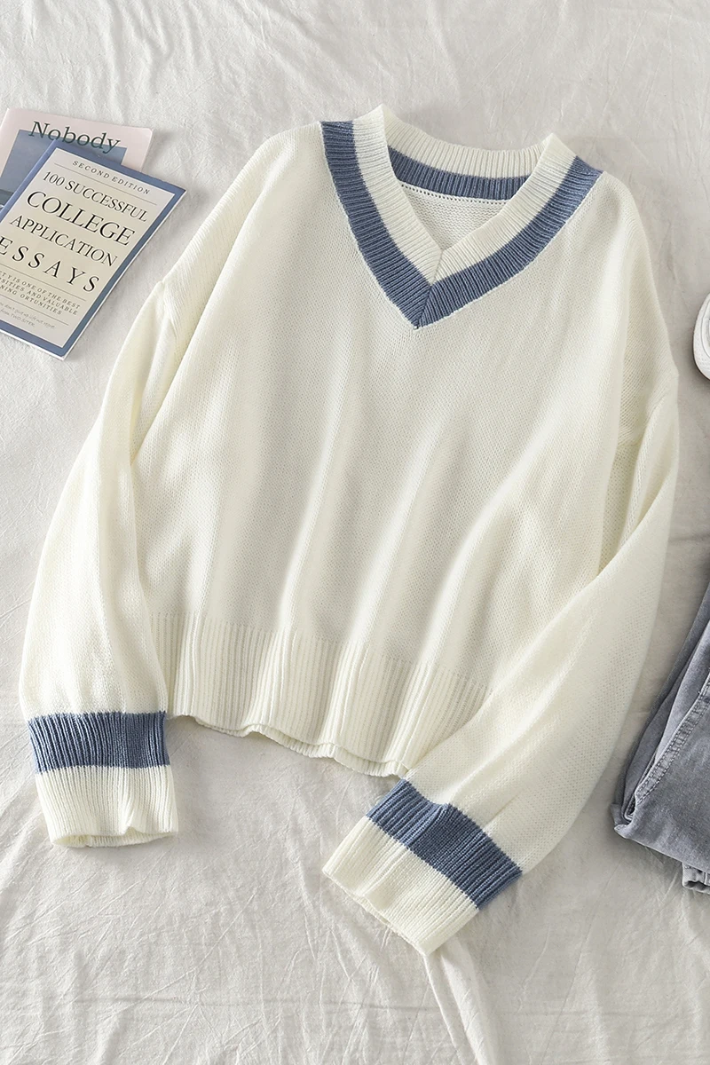 

Soft Wind Sweater Women's Loose Outside Wear 2019 New Autumn And Winter Casual V-neck Sweater