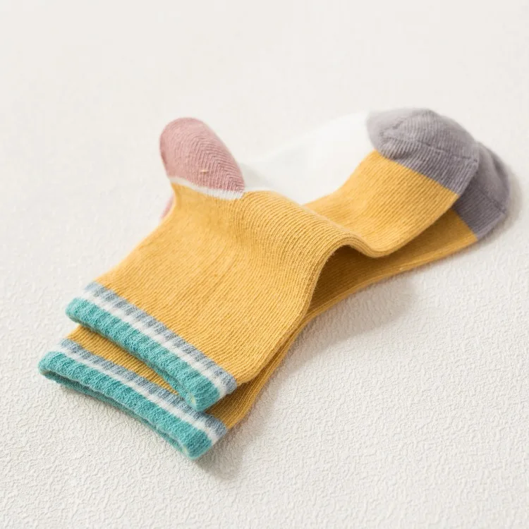 5 пар/партия новинка 2019 весенние детские носки Детские хлопковые средней высоты с