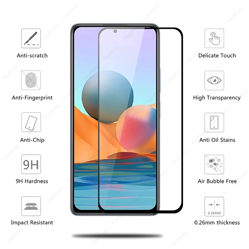 Cristal templado para Xiaomi Redmi Note 10 Pro, pel&iacute;cula protectora de pantalla, para Xiaomi 11T Pro, Redmi Note 10, 9 Pro, 9s, 11T, 9C, 9A, 2 uds.-1