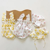 milancel 2021 summer newborn clothes toddler girls bodysuits floral bodysuits infant one piece with hat