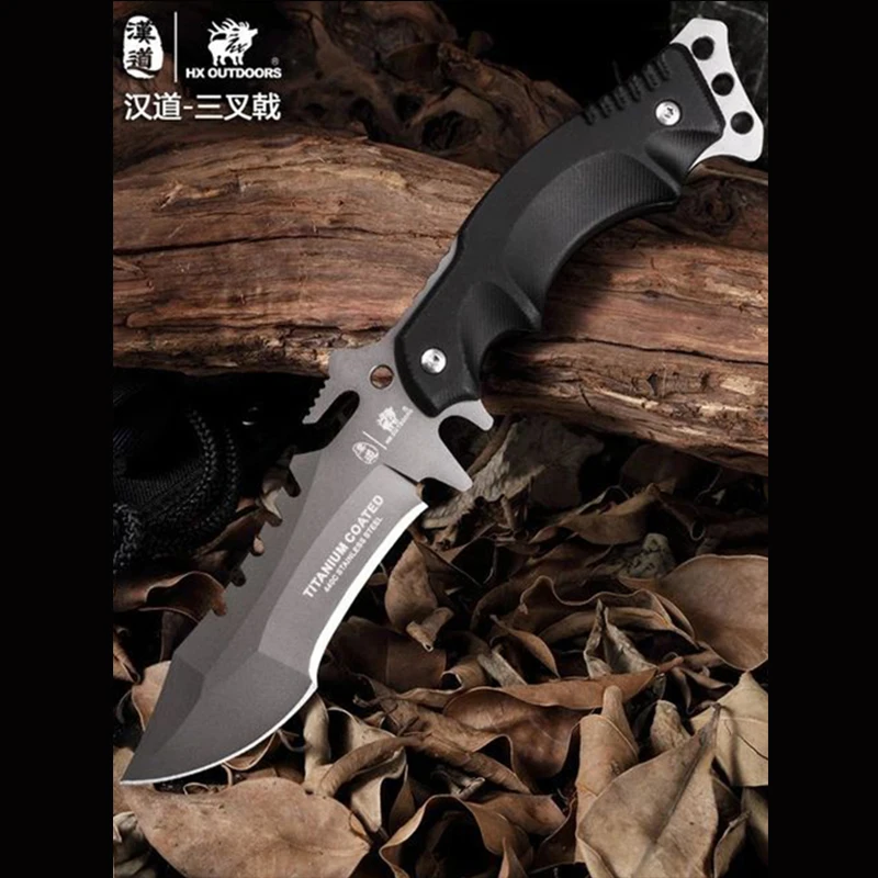 Нож для выживания Hando Trident 440C карманный тактический прямой клинок с рукояткой K10
