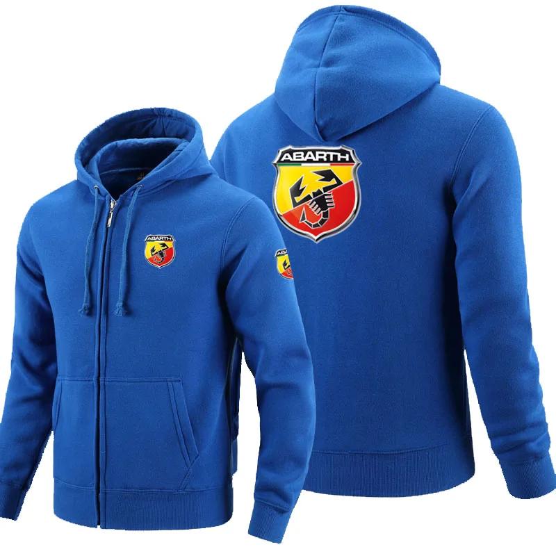 

2021 Zipper Hoodies Abarth logo Printed Hoodie Fleece Long Sleeve Man's zipper Jacket Sweatshirt