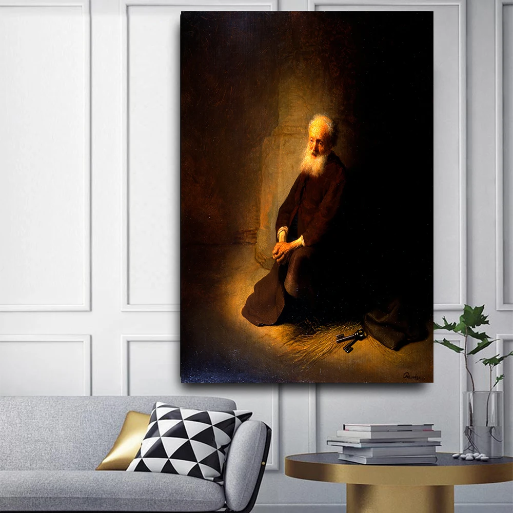 Citon Canvas Rembrandt St. Петр в темнице (апостол Питер на коленях) Artwork картина маслом