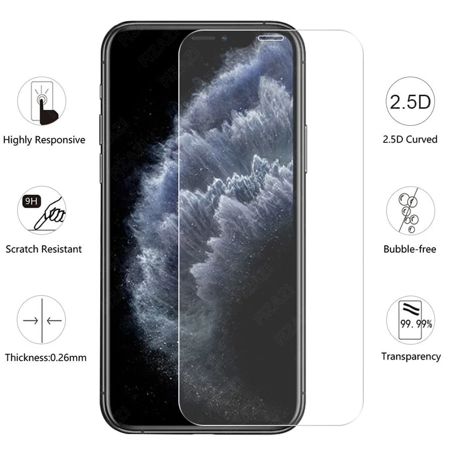 2 шт iphone 11 протектор экрана из закаленного стекла для Pro X XR XS Max Протектор Стекла