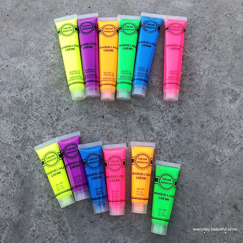 Краска для лица 6 цветов УФ-блеск тела светящаяся краска s макияж искусство