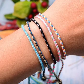 2 MOON GIRL, 5 шт., хлопковый браслет дружбы с веревкой для женщин, модный, бохо, ручная работа, Очаровательная обёрточная бумага, женские браслеты с повязкой, Прямая поставка - Окраска металла: 2