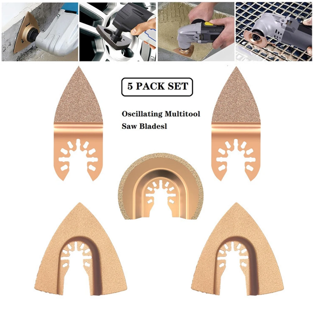 

5pcs/set Concrete Hard Grinding Replacement Multifunctional Trimming Tools Carbide Oscillating Tool Saw Blade Quick Release