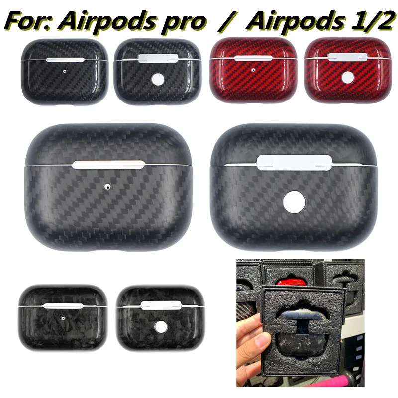 

Чехол из углеродного волокна для наушников Airpods pro, чехол из углеродного волокна, чехол из арамидного волокна для Airpods 1/2, Ультратонкий защитн...