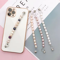 new diy mobile phone case jewelry freshwater pearl exquisite color chain bracelet mobile phone case accessories