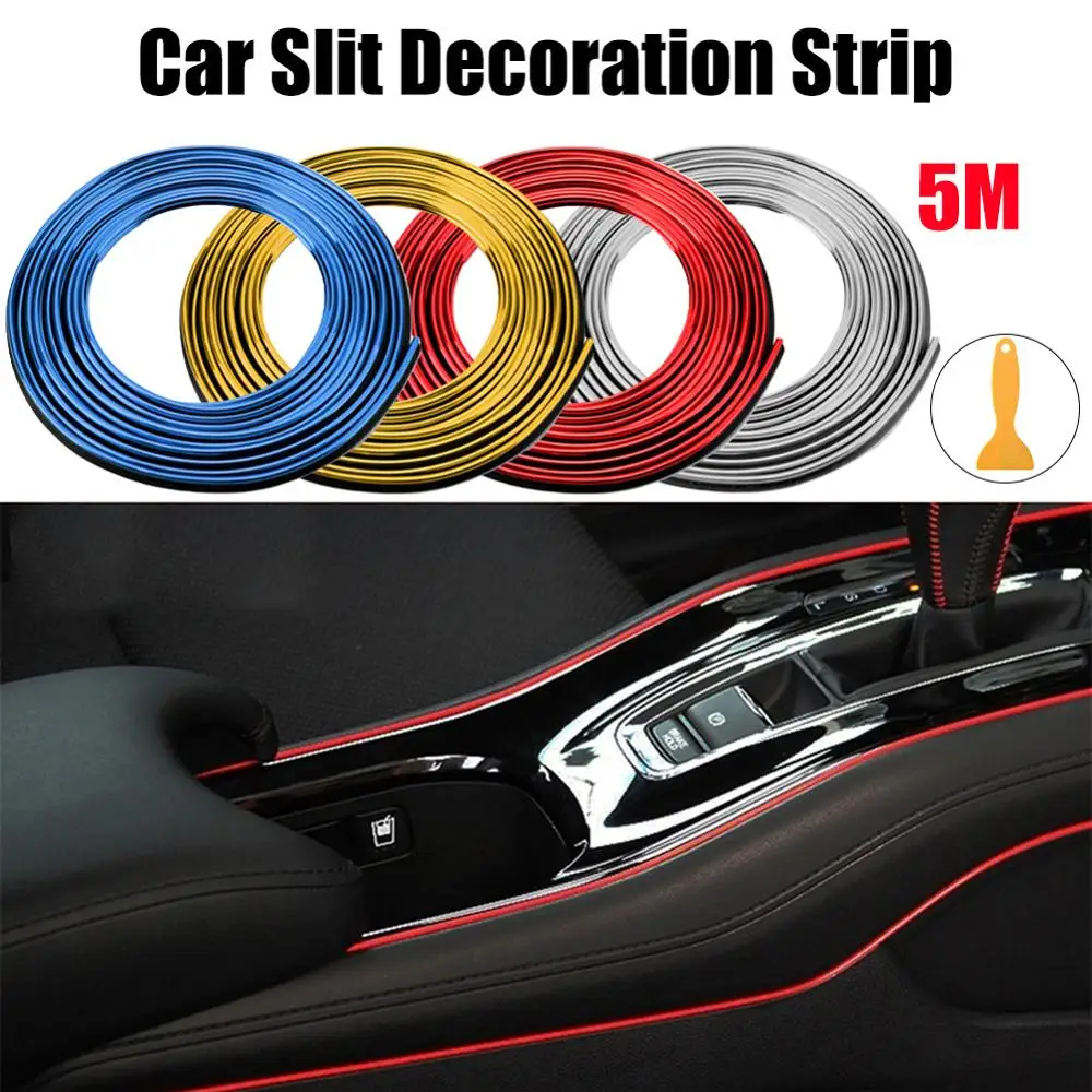 

5m Universal Car Interior Moulding Trims Line Strips Auto Car Door Gap Edge Trim Strip Decorative Line Sticker car Accessories