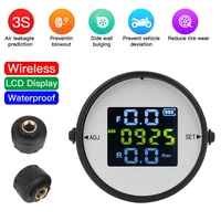 wireless moto tpms lcd display waterproof tyre pressure monitor system with usb external sensors
