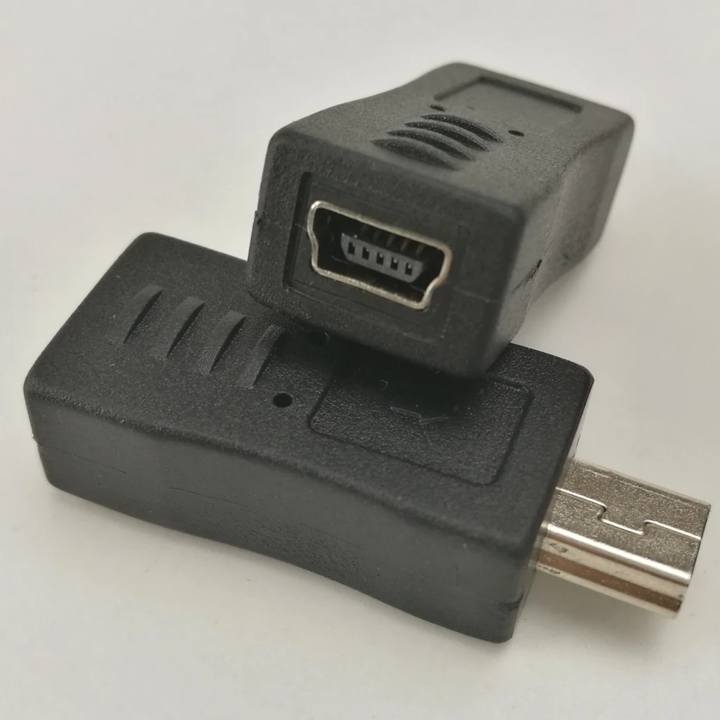melhor 1000 Pçs/lote Mini Usb Cotovelo Masculino Para Fêmea Adaptador De 90 Graus ângulo Esquerdo Mini Usb 5pin Adaptador Estendido