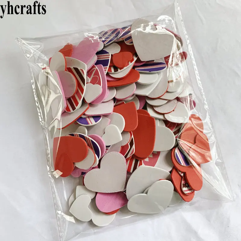 150 шт./лот пенопластовые наклейки с принтом love hearts изделия на День святого