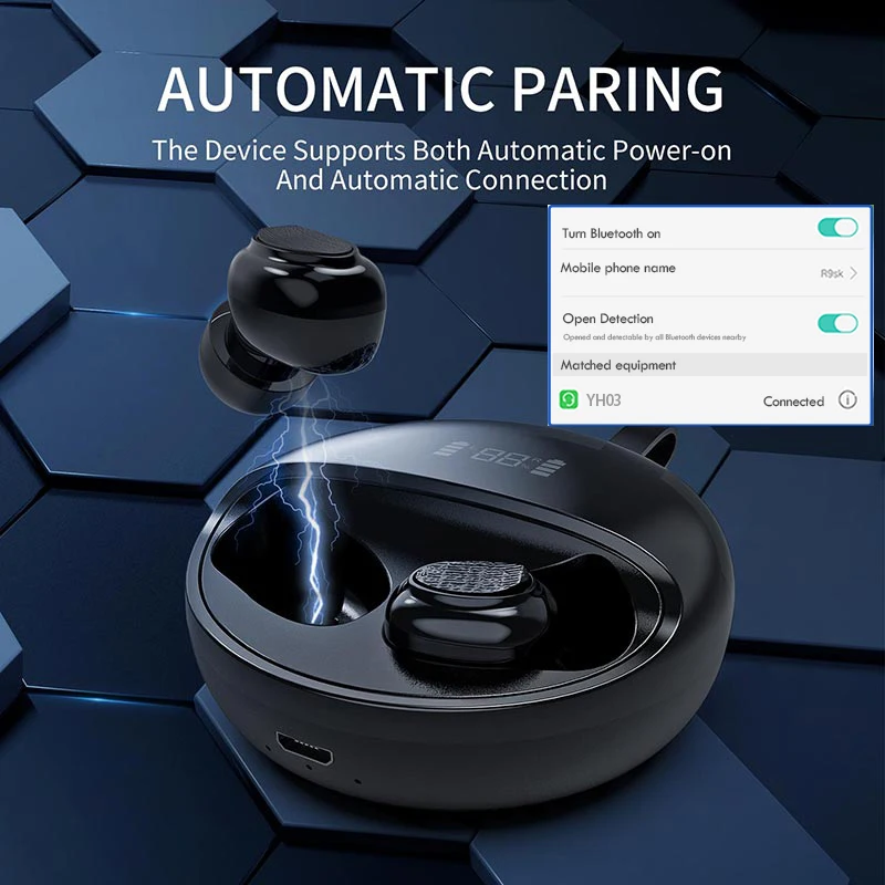 Новые беспроводные Bluetooth наушники V5.0 с вращением на 360 градусов музыкальные