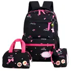 Школьные ранцы для девочек, комплект из рюкзака для подростков, женские дорожные сумки на ремне, 3 шт.компл.