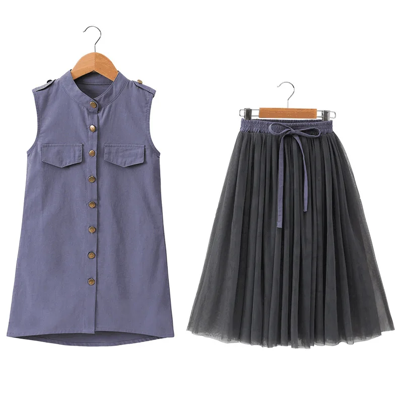 Летние комплекты рубашек для девочек новинка 2021 модный костюм подростков