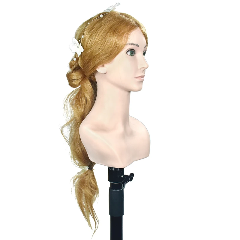 100% Real Natural Human Hair Training Mannequin Head Salon Professional Hairdressing Practice Training Head For Barber