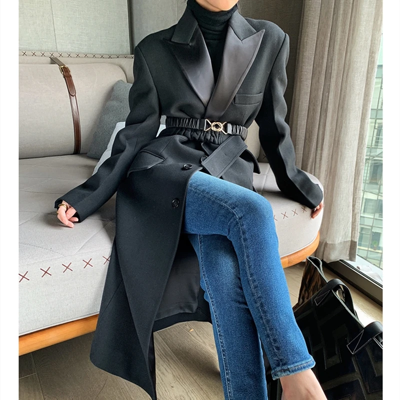 Женское зимнее шерстяное пальто Новая Винтажная элегантная одежда OL модная