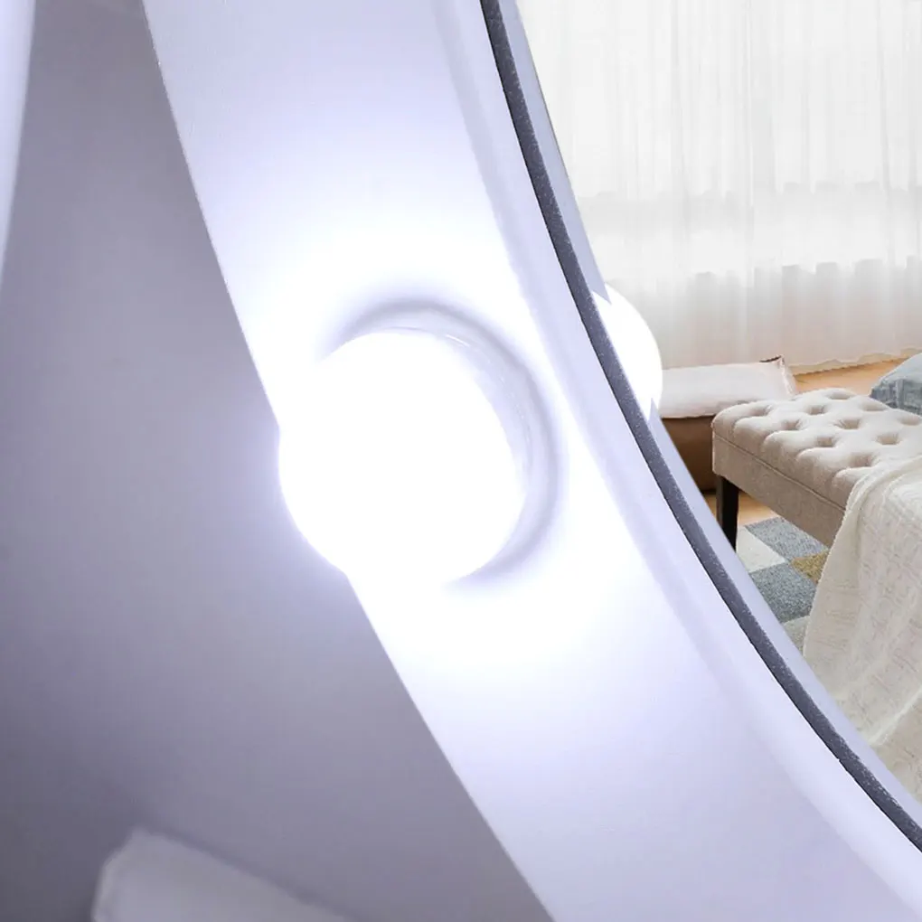 

New Single Mirror 5 Drawers Dressing Table with 10 LED Lights Home Bedroom Women Makeup Desk Stool Set