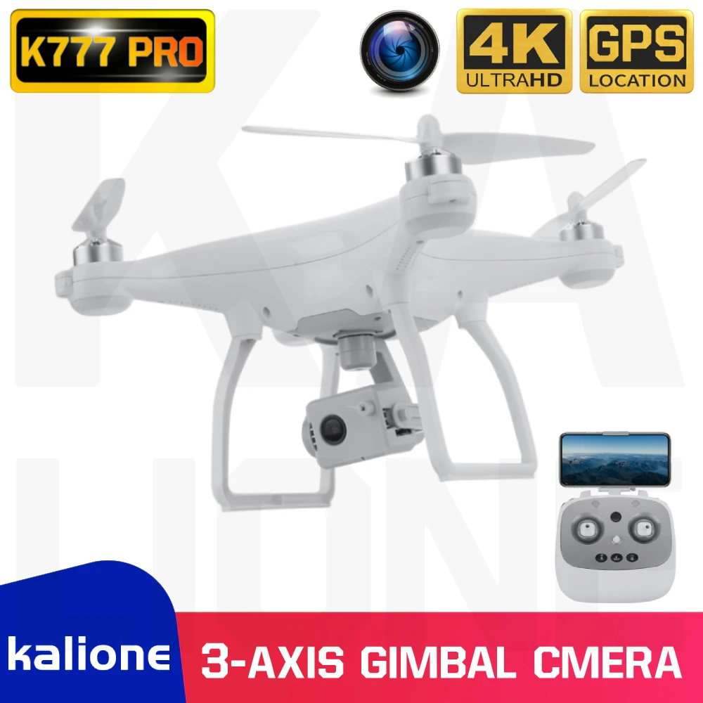 Квадрокоптер K777 PRO с 3 осевой шарнирной камерой HD 4K GPS Wi Fi|Радиоуправляемые