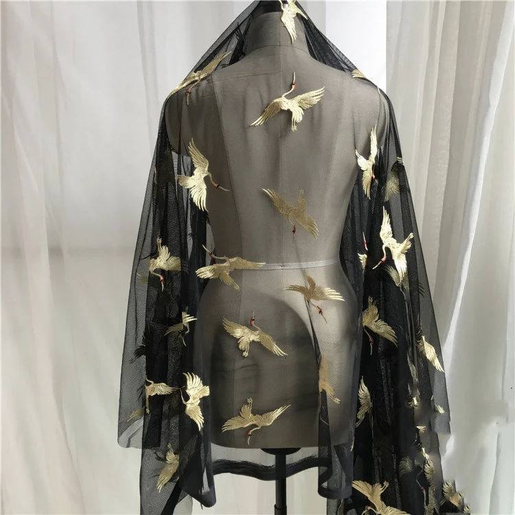 Новое подиумное вышитое кружевное платье сделай сам газовое черное с краном