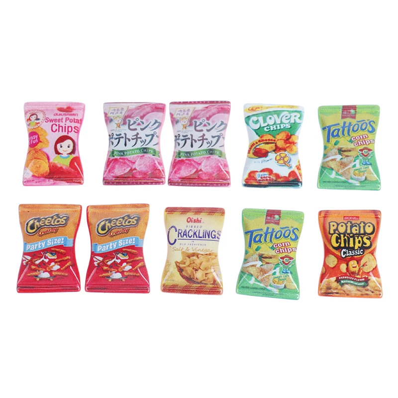 

10pcs/set Dollhouse Miniature Kitchen Food Potato Chips DIY Pretend Play Toys