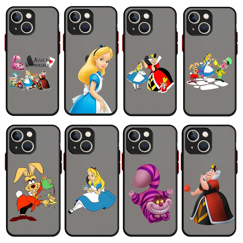 

Matte Case For Apple iPhone 12 13 Pro Max 12 13 Mini SE 2020 XR Protection Shockproof Cover Disney Alice in Wonderland