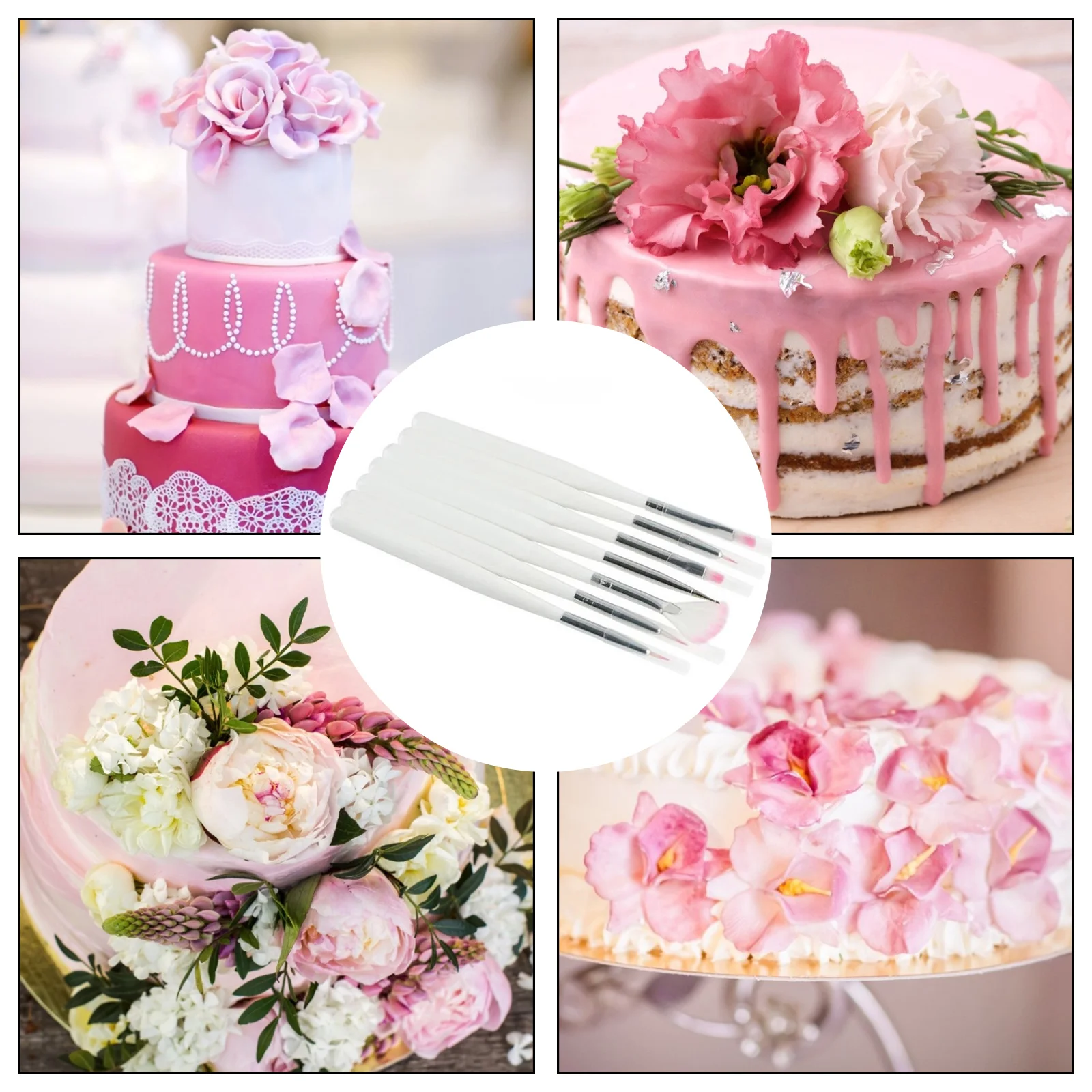 

7pcs/set Fondant Cake Painting Brush Decorating Dusting Promotion Icing Pastry Cake Decorating Pen Brush DIY Pastry Cooking Tool