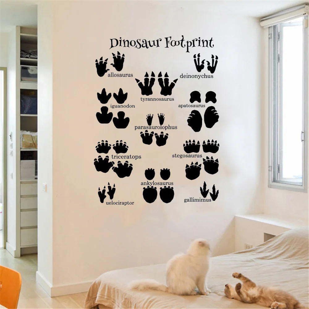 

Dinosaur Footprint Wall Decal Animal Footprint Collection Wall Sticker Home Decor For Kids Bedroom Playroom Vinyl dw8055