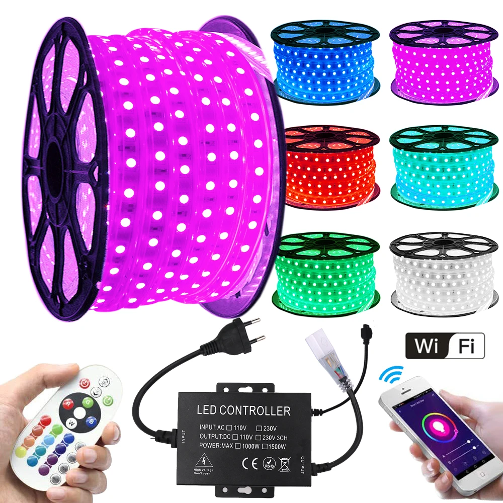 

Гибкая светодиодсветильник лента с пультом дистанционного управления, 220 В, США, 110 В, 1500 Вт