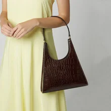 Women Handbag Retro Alligator Subaxillary Bag Vintage Small Triangle Handbags Female Luxury Crocodile Shoulder Bag Lady