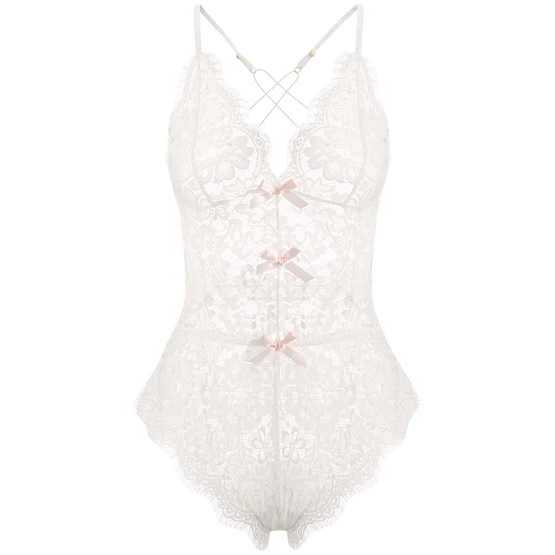 Черный сексуальный кружевной комбинезон на бретелях с V-образным вырезом женский