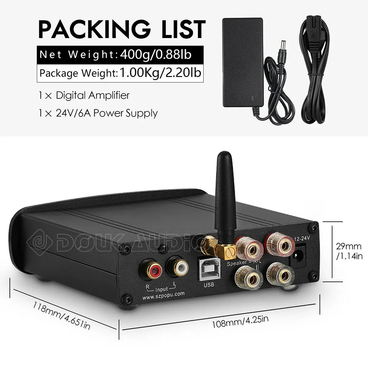 Nobsound Mini Bluetooth 5 0 усилитель мощности DAC USB звуковая карта Hi Fi класса D стерео TPA3116D2