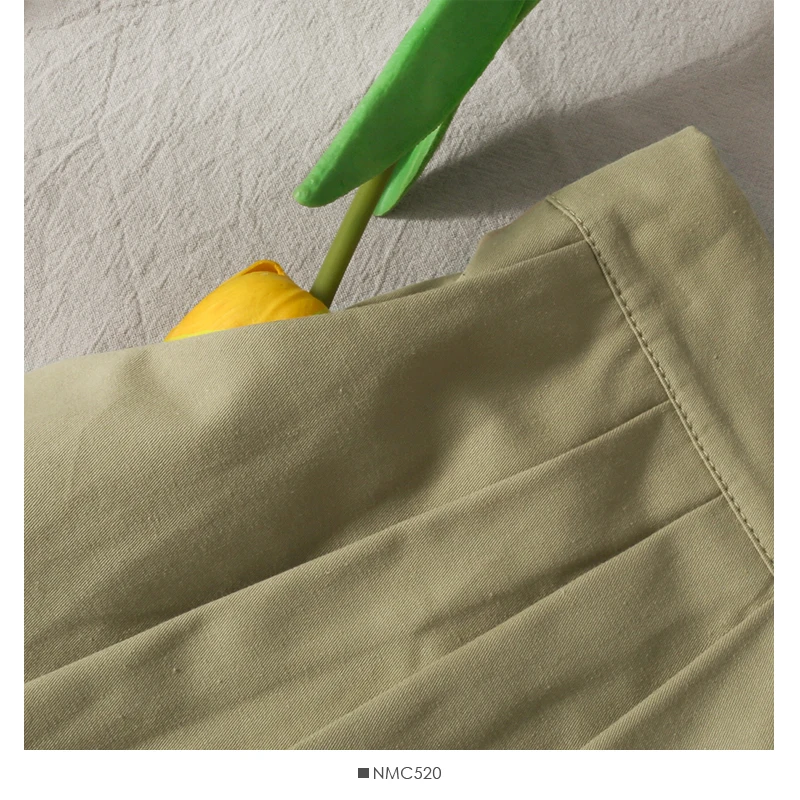 

2021 New Simple and Versatile A-line Casual Skirt with Edge FZ343 Women's Spring Pure High Waist Medium Length Pleated Skirt