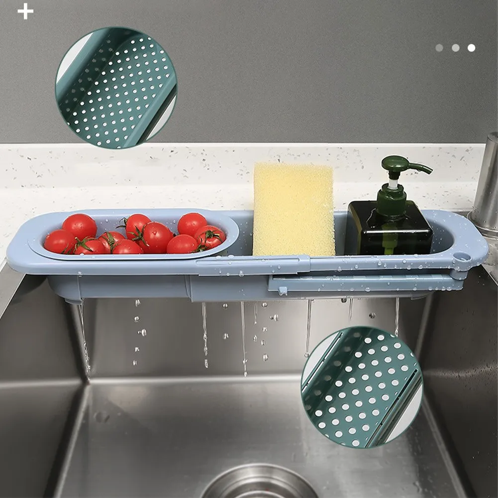 

Telescopic Sink Sponge Holder Kitchen Sinks Drainer Rack Storage Basket Adjustable Sinks Drainer Racks Storage Baskets Holder