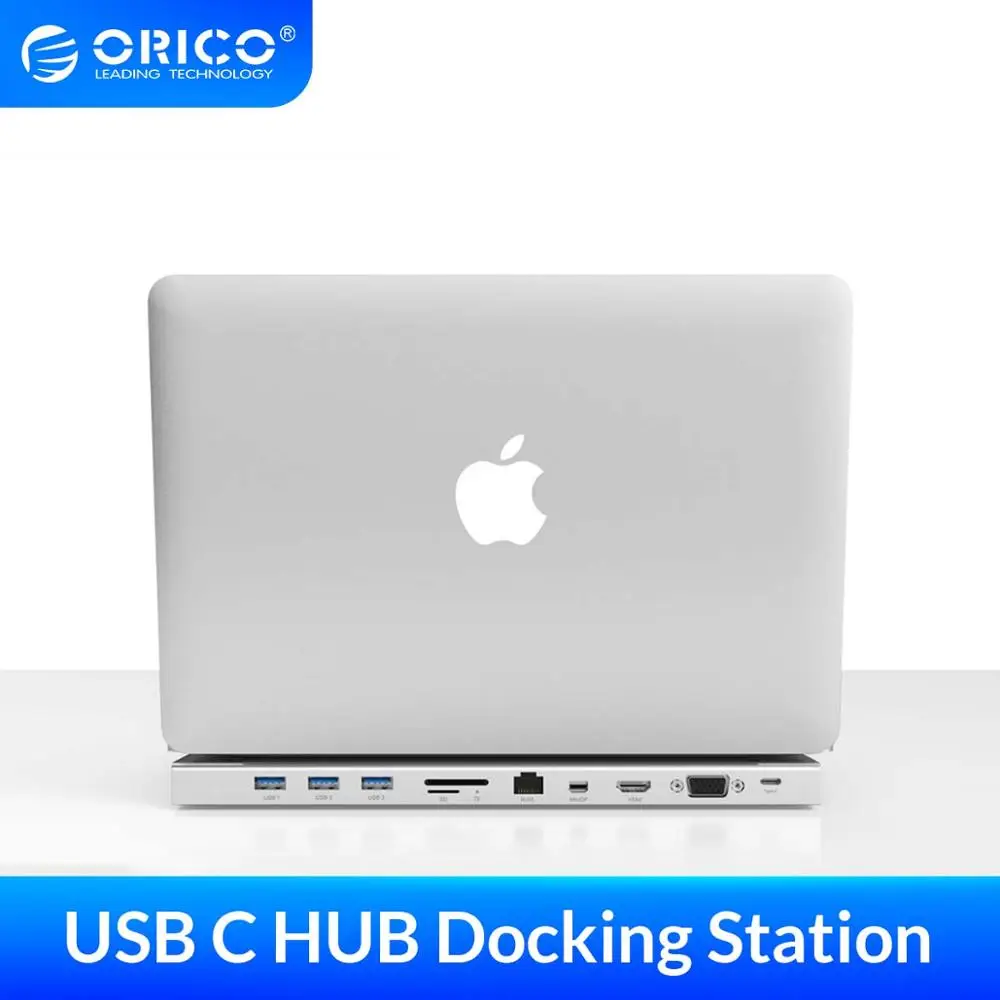 Usb концентратор ORICO с разъемом 10 в 1 Type C для нескольких USB 3 0 HDMI совместимый адаптер