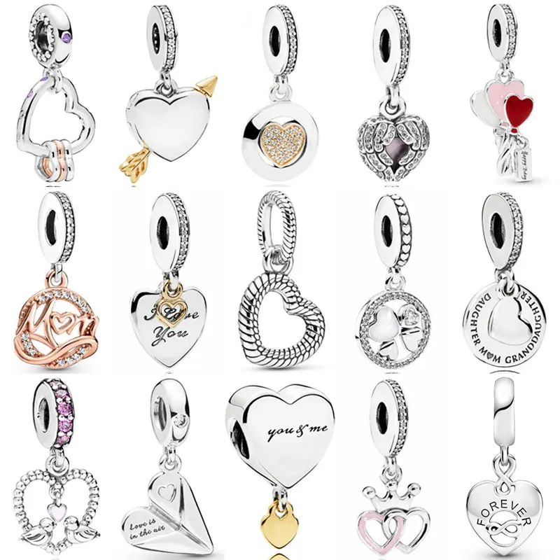 

New 925 Sterling Silver Charm Arrow of Love Signature Hearts Highlights Balloons Pendant Bead Fit Popular Bracelet DIY Jewelry